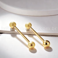 Piercing Barbell Titânio Com Bolinha Fosca