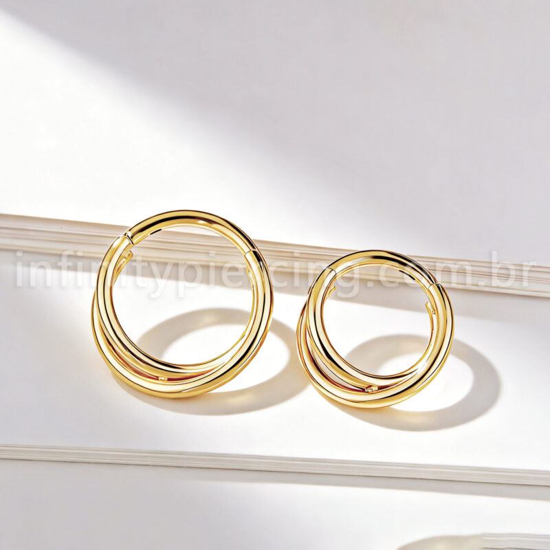 Piercing Argola Titânio Transpassada Lisa