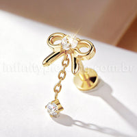 Piercing Labret Titânio Laço Com Pingente