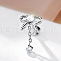 Piercing Labret Titânio Laço Com Pingente