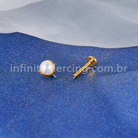 Piercing Labret Titânio Pérola