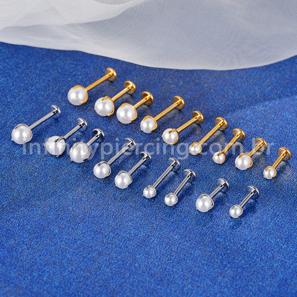 Piercing Labret Titânio Pérola
