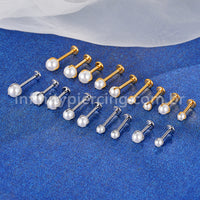 Piercing Labret Titânio Pérola