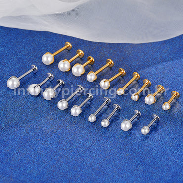 Piercing Labret Titânio Pérola