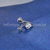 Piercing Labret Titânio Zircônia Com Pingente Estrela