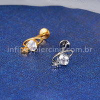 Piercing Labret Titânio Zircônia Com Pingente Estrela