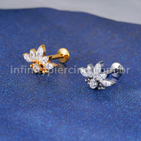 Piercing Labret Titânio Zircônia Cravejada
