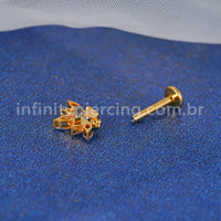 Piercing Labret Titânio Zircônia Cravejada