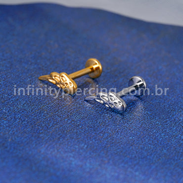 Piercing Labret Titânio Asas