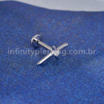 Piercing Labret Titânio Espada Zircônia Cravejada