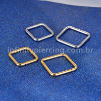 Piercing Argola Titânio Quadrado Lisa
