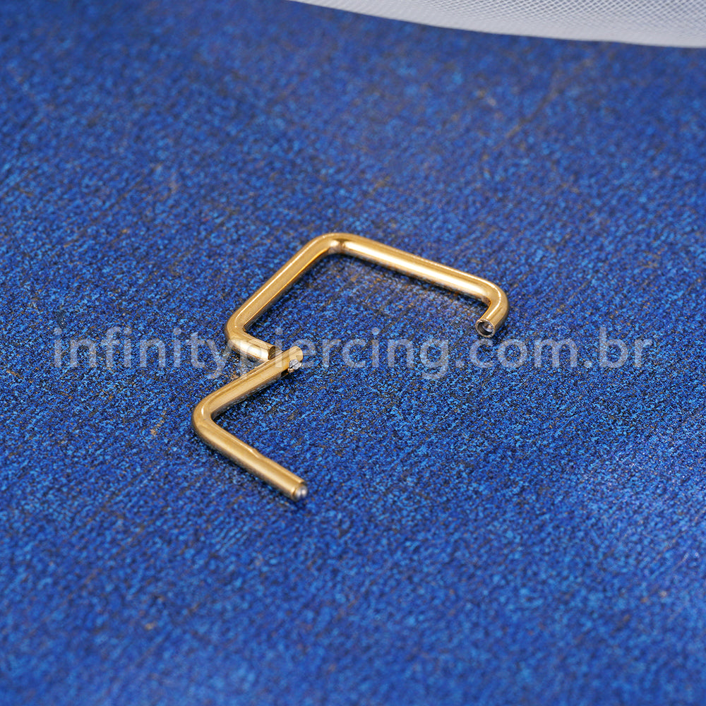Piercing Argola Titânio Quadrado Lisa
