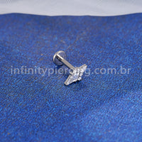 Piercing Labret Titânio 5 Zircônias