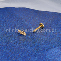 Piercing Labret Titânio 5 Zircônias