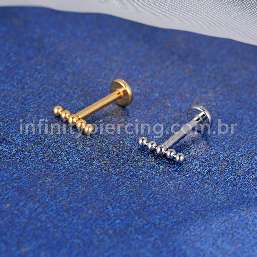 Piercing Labret Titânio Bolinhas