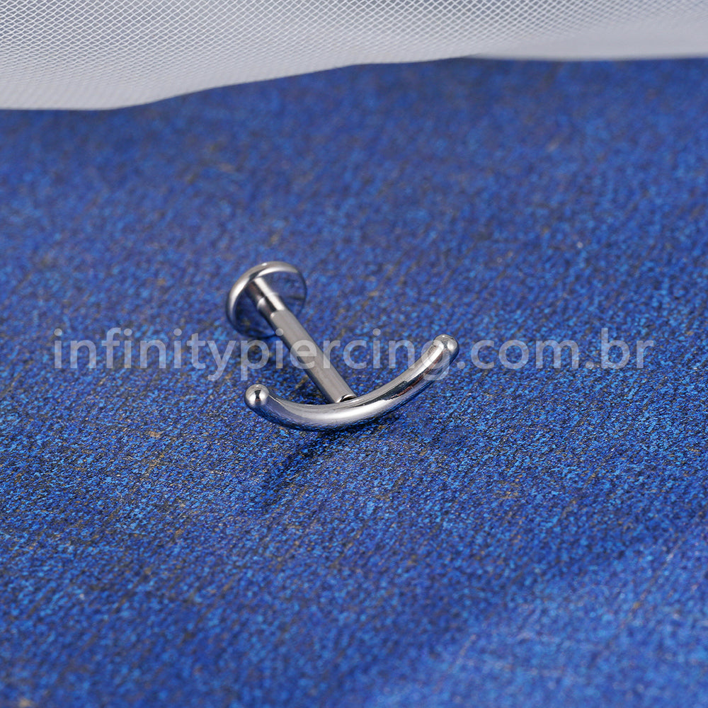 Piercing Labret Titânio Curvo Liso