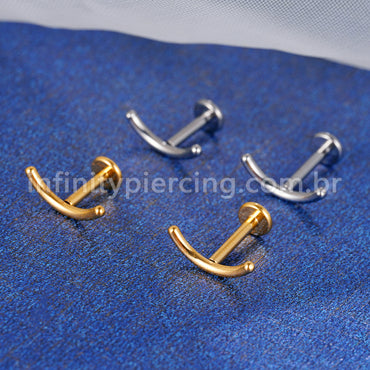 Piercing Labret Titânio Curvo Liso