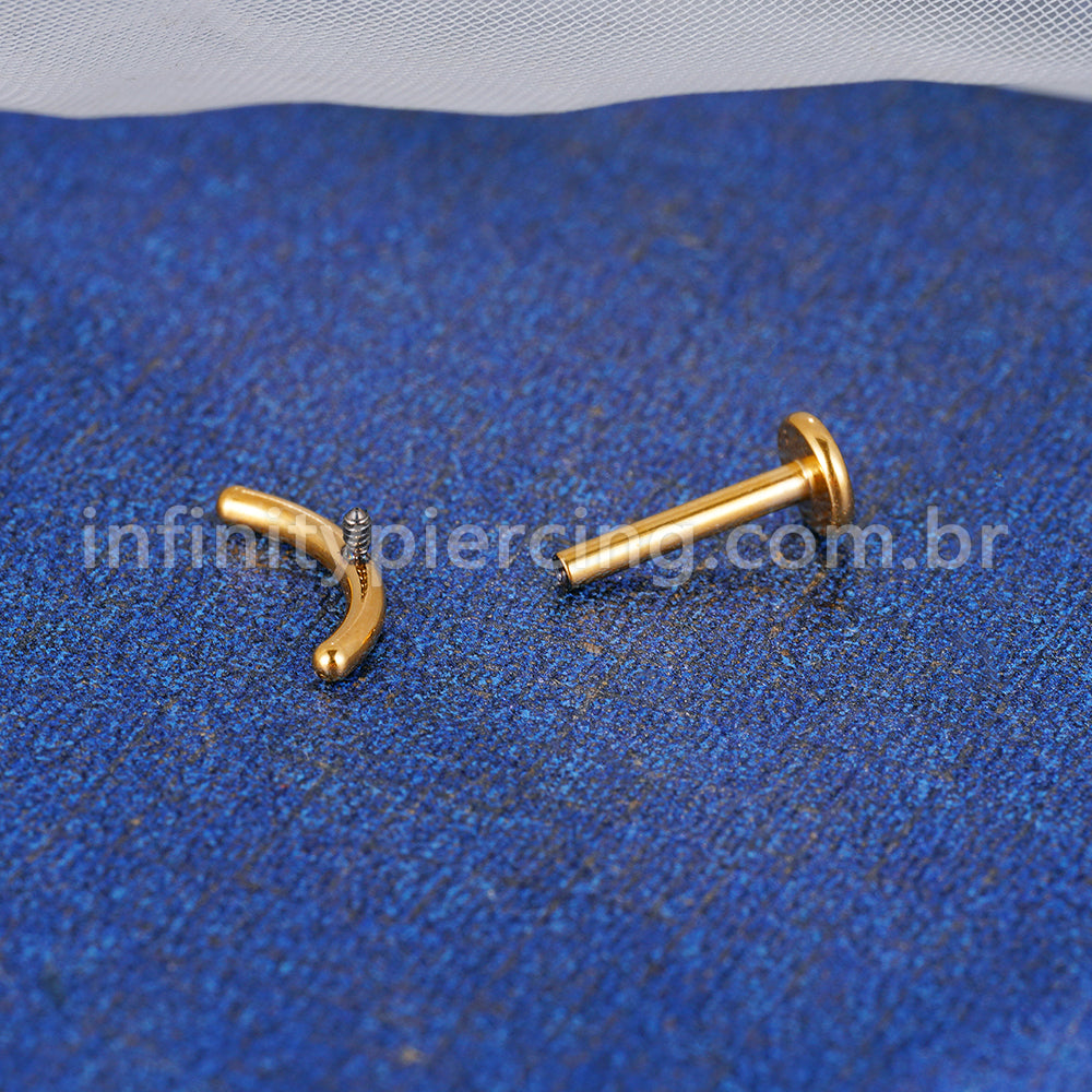 Piercing Labret Titânio Curvo Liso
