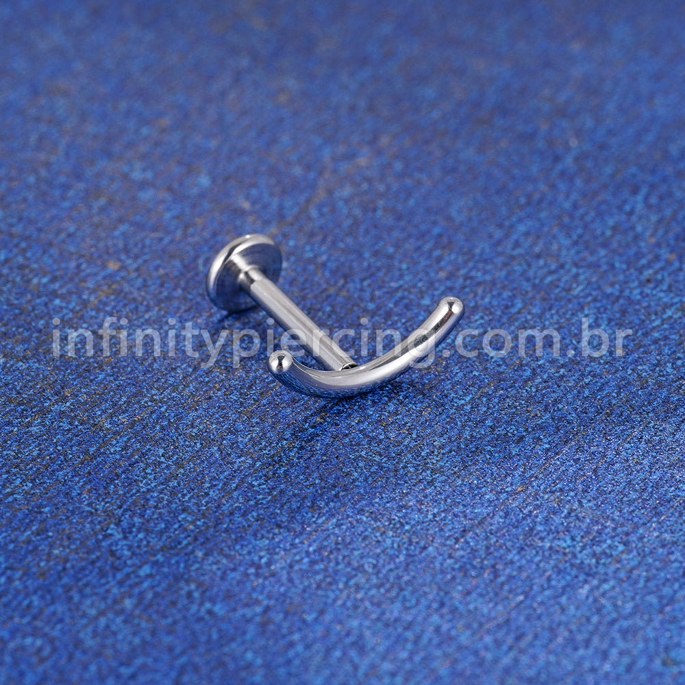 Piercing Labret Aço Cirúrgico Curvo