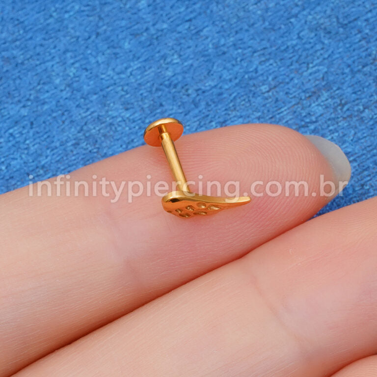 Piercing Labret Titânio Asas