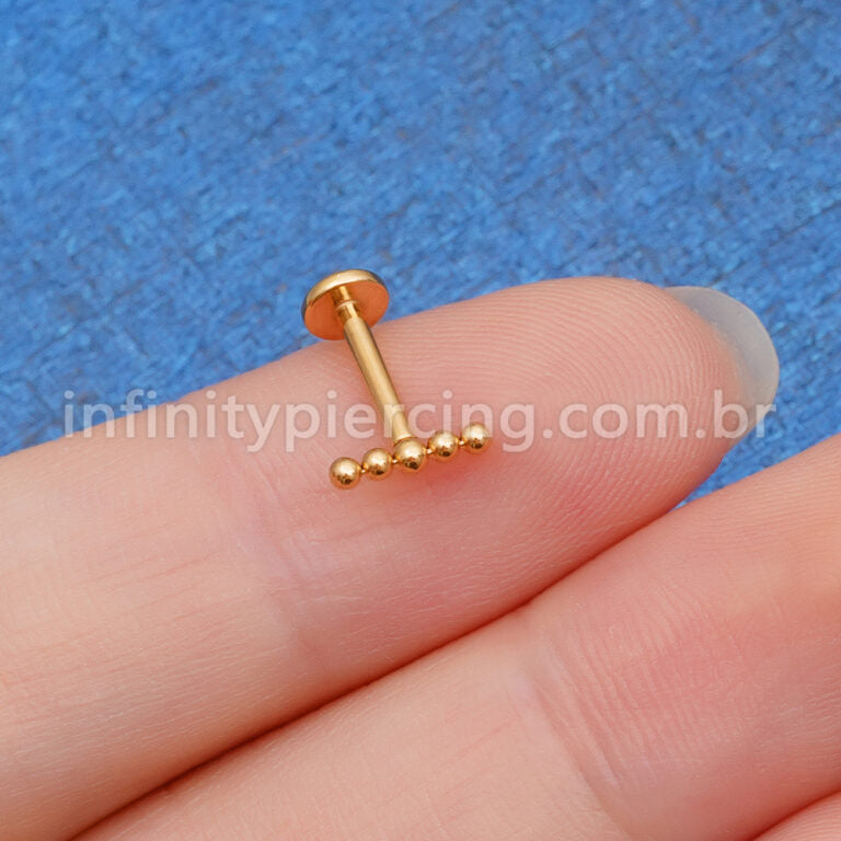 Piercing Labret Titânio Bolinhas