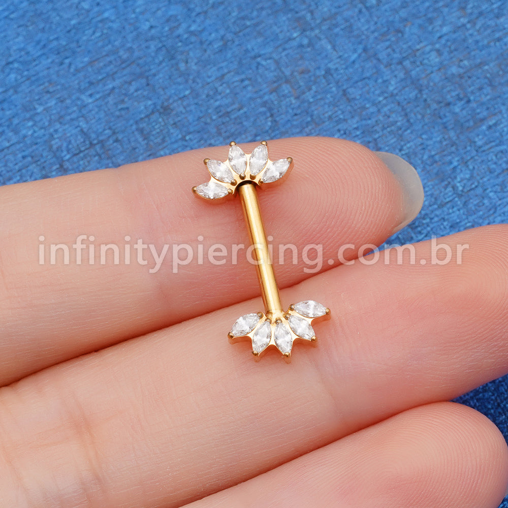 Piercing Mamilo Titânio Zircônia