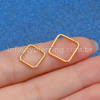 Piercing Argola Titânio Quadrado Lisa