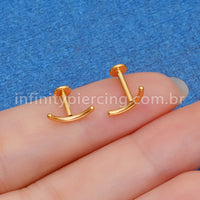 Piercing Labret Aço Cirúrgico Curvo