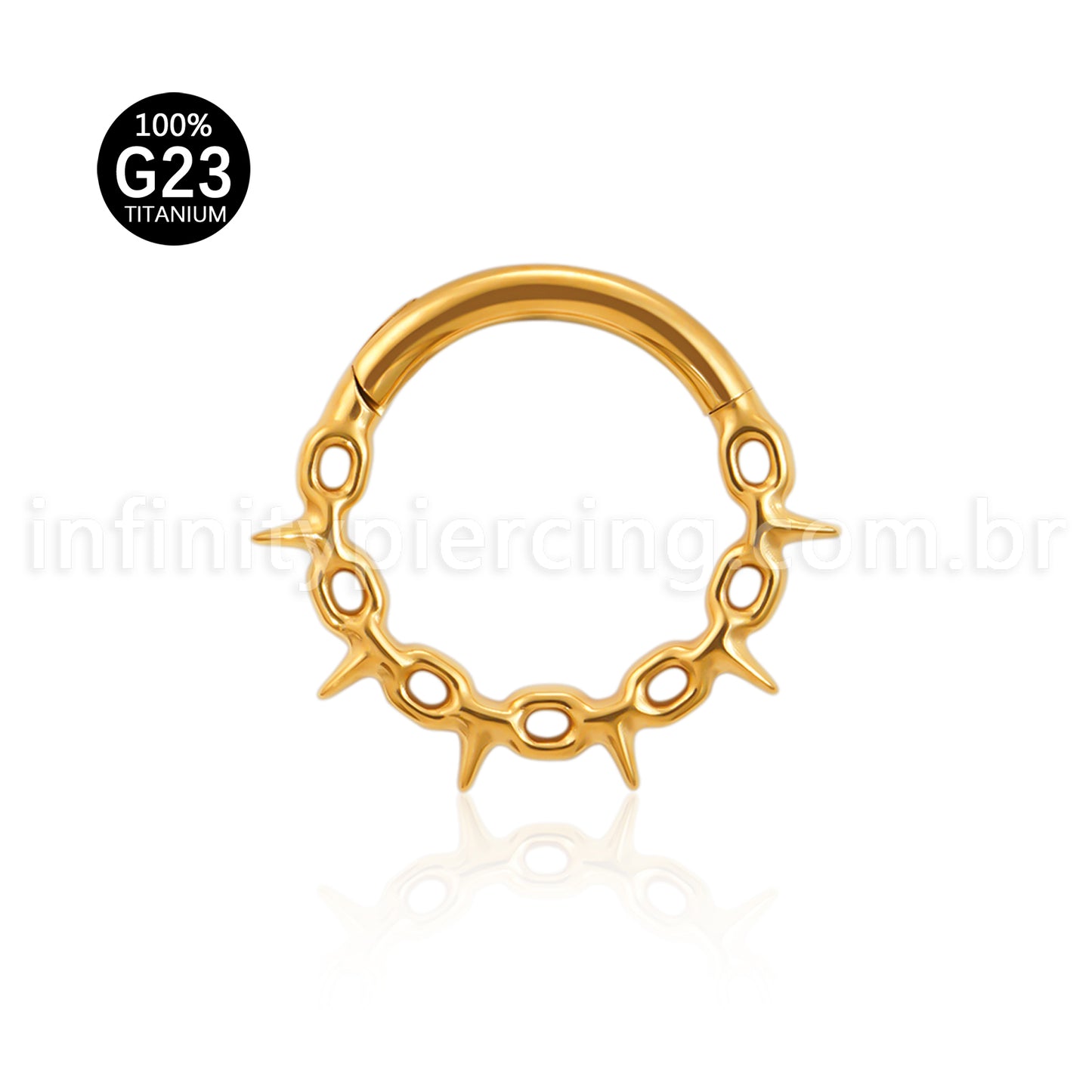 Piercing Argola Titânio Segmento Articulado Detalhado