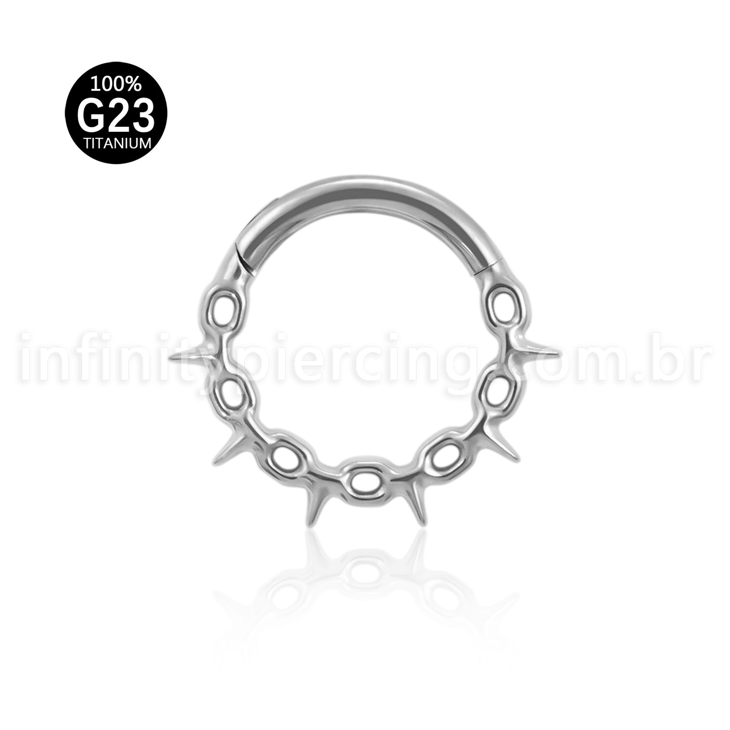 Piercing Argola Titânio Segmento Articulado Detalhado