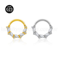 Piercing Argola Titânio Zircônia Cravejada Frontal