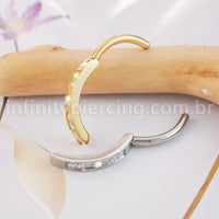 Piercing Argola Titânio Umbigo 5 Zircônia Cravejada