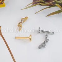 Piercing Labret Mini Cluster Titânio Zircônia