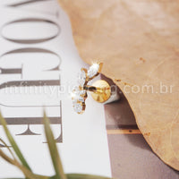 Piercing Labret Mini Cluster Titânio Zircônia