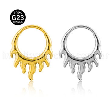 Piercing Argola Titânio Segmento Articulado Detalhe Fogo
