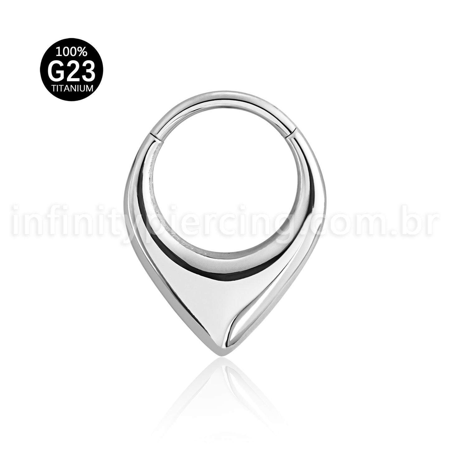 Piercing Argola Gota Titânio Segmento Articulado