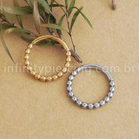Piercing Argola Titânio Segmento Articulado Bolinhas
