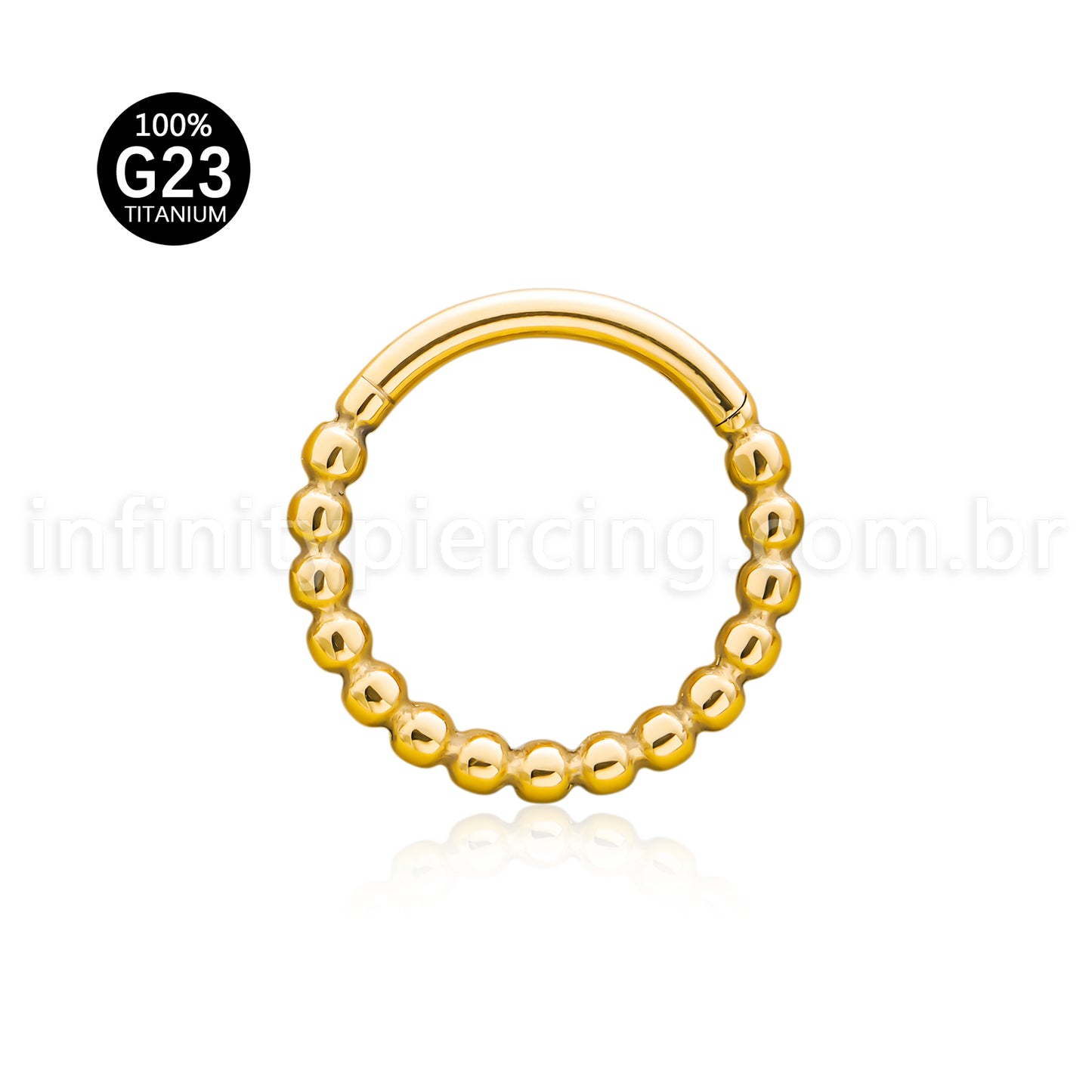 Piercing Argola Titânio Segmento Articulado Bolinhas