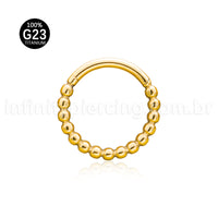Piercing Argola Titânio Segmento Articulado Bolinhas