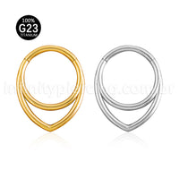 Piercing Argola Modelo V Titânio Segmento Articulado 2 Fileira