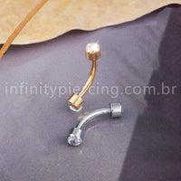 Piercing Barbell Curvo Titânio Zircônia