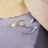 Piercing Barbell Curvo Titânio Zircônia