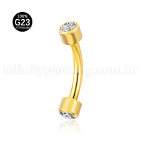 Piercing Barbell Curvo Titânio Zircônia