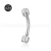Piercing Barbell Curvo Titânio Zircônia
