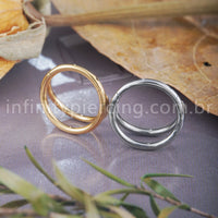Piercing Argola Titânio Segmento Articulado 2 Fileira Liso