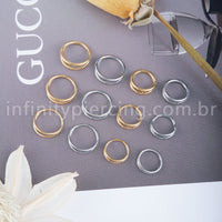 Piercing Argola Titânio Segmento Articulado 2 Fileira Liso