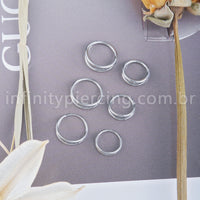 Piercing Argola Titânio Segmento Articulado 2 Fileira Liso