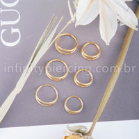 Piercing Argola Titânio Segmento Articulado 2 Fileira Liso