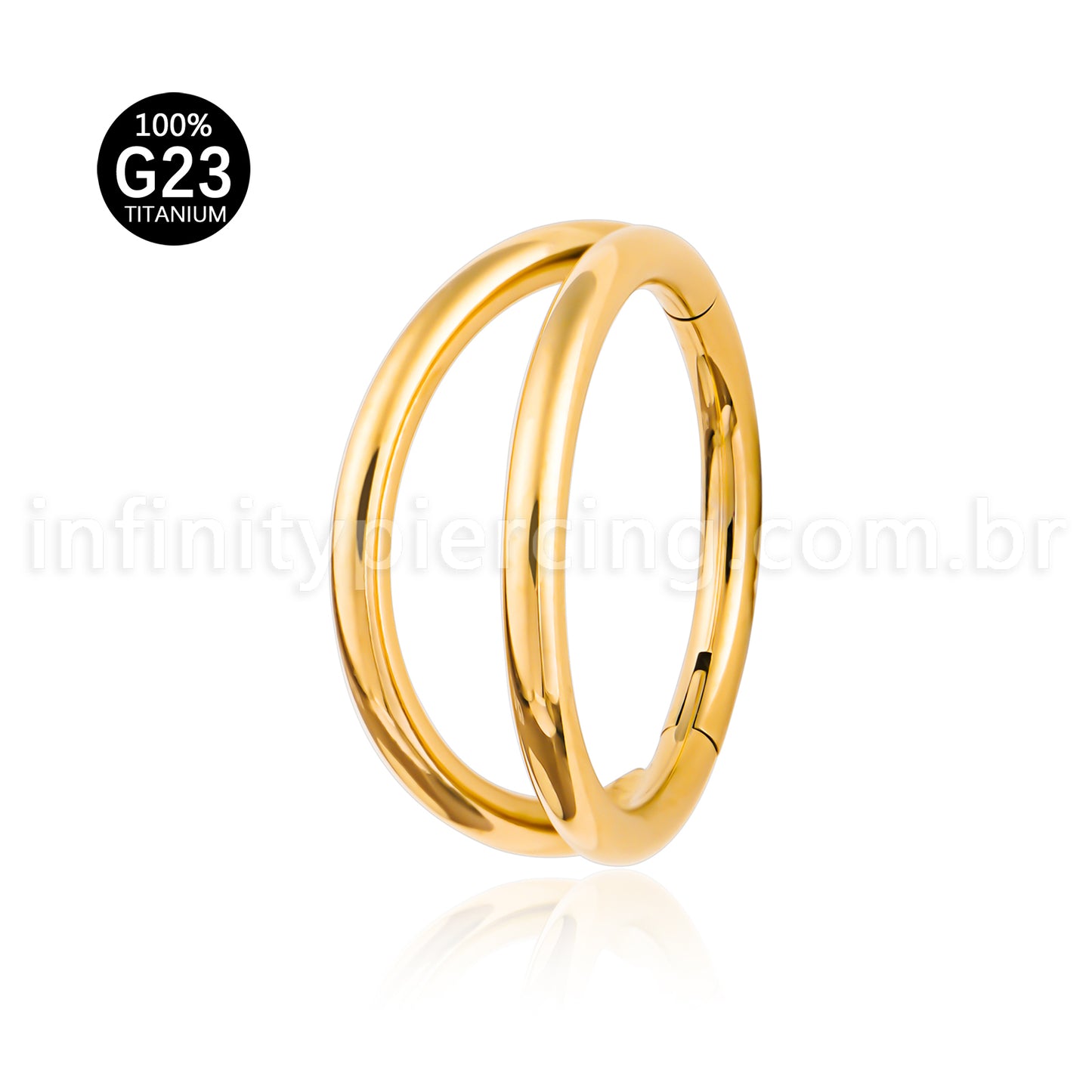 Piercing Argola Titânio Segmento Articulado 2 Fileira Liso