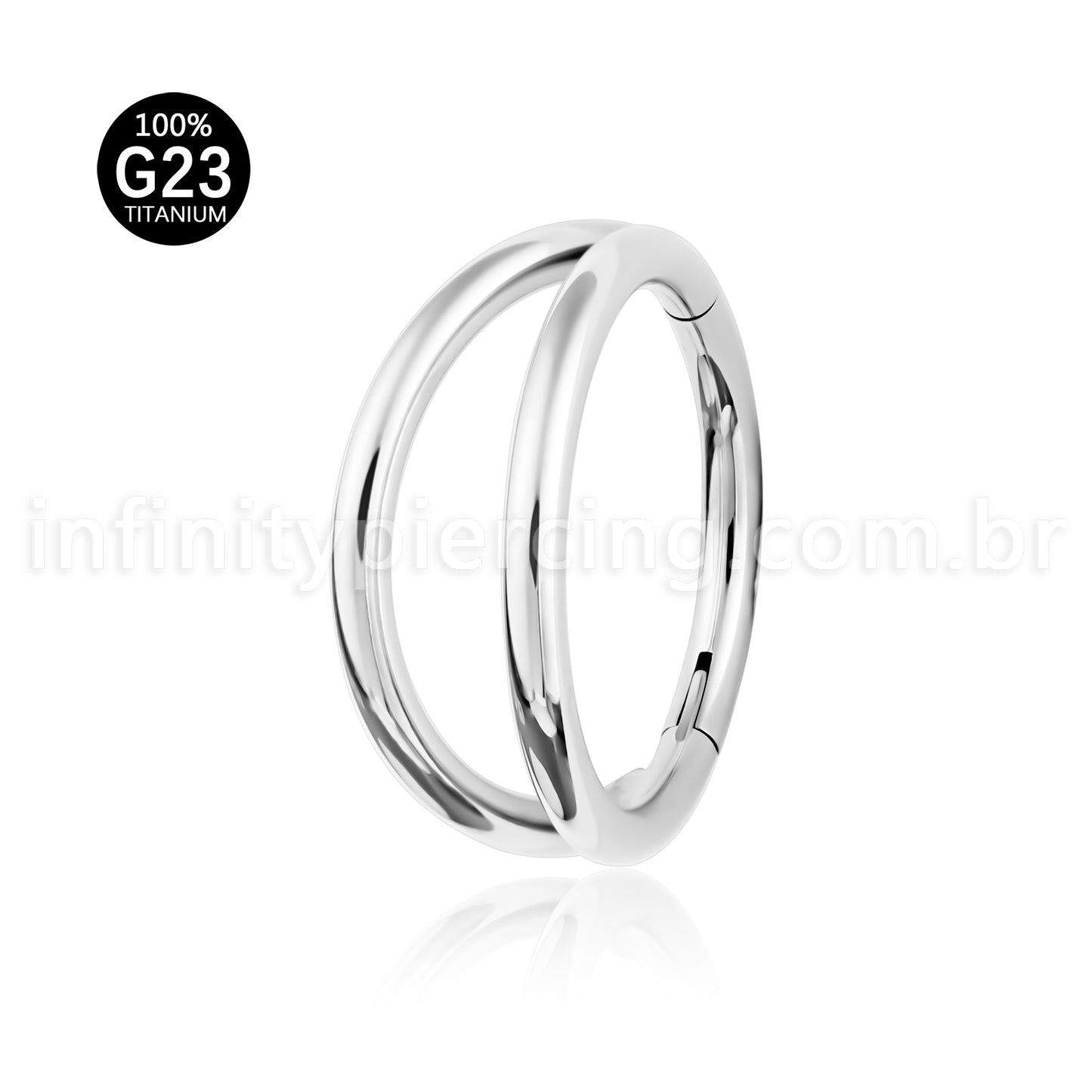 Piercing Argola Titânio Segmento Articulado 2 Fileira Liso